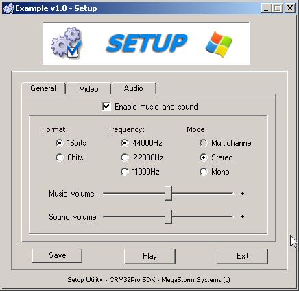 SetuProject Audio tab